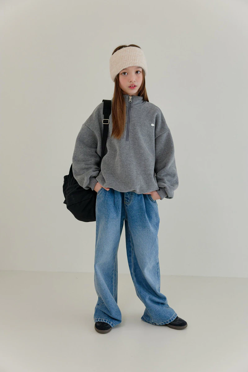 Front Pleated Denim Pants by Dore Dore for Child - view 8