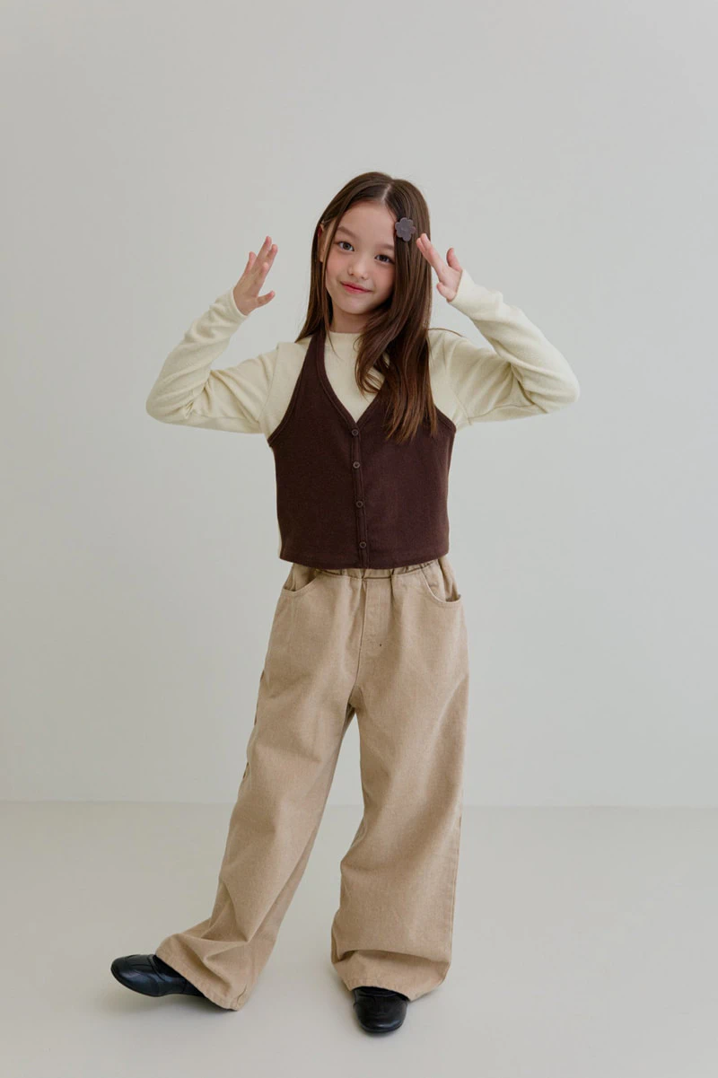 Mongsil Peach Halter Cardigan Tee by Dore Dore for Child - view 11