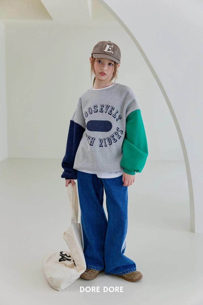 Double Fleece Colorblock Sweatshirt by Dore Dore for Child - view 9