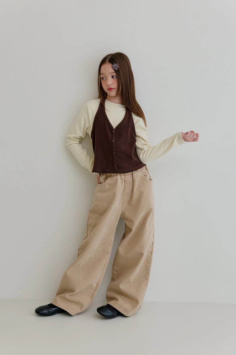 Mongsil Peach Halter Cardigan Tee by Dore Dore for Child - view 12