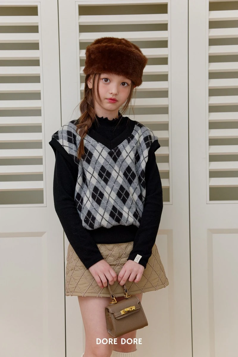 Fleece Argyle Vest by Dore Dore for Child - view 1