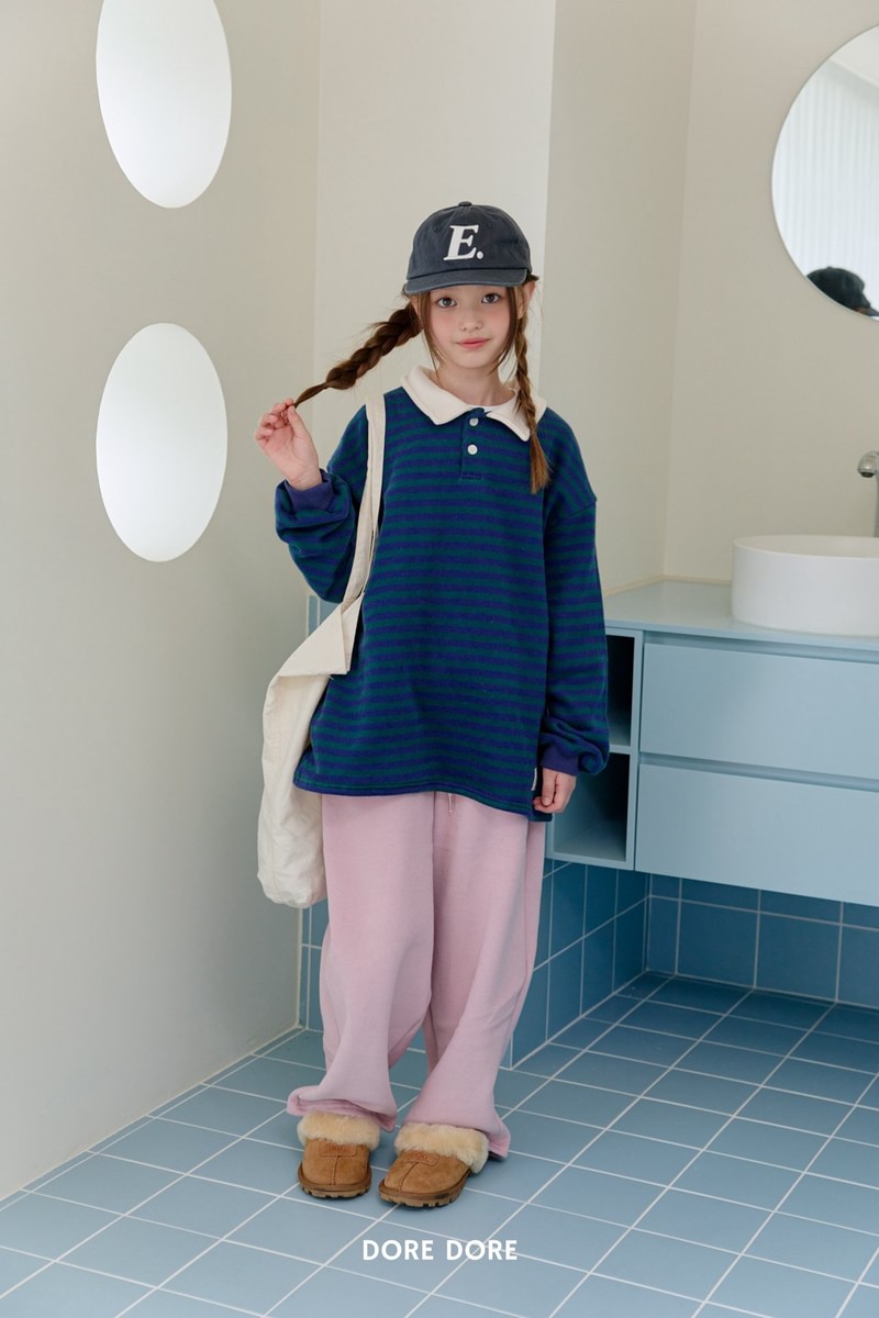 Fine Striped Collar Tee by Dore Dore for Child - view 8