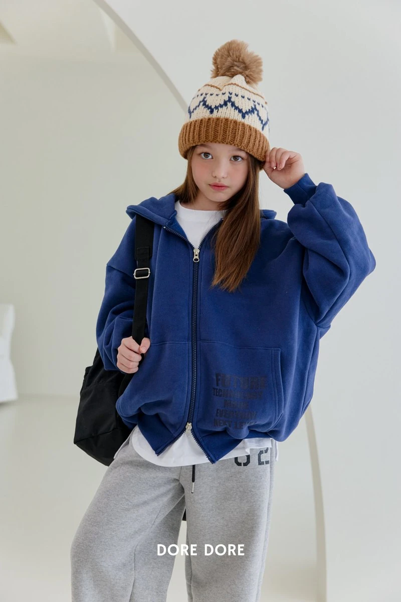 Double Fleece Overfit Hooded Zip-up by Dore Dore for Child - view 7