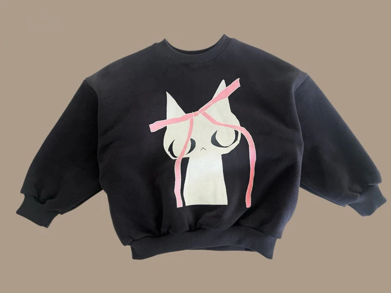 Double Fleece Ribbon Cat Sweatshirt by Dore Dore for Child - view 5