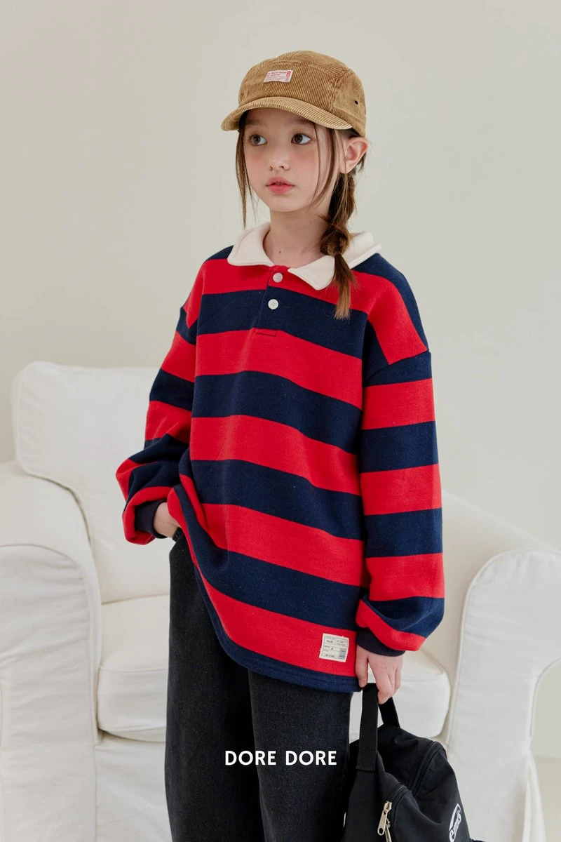 Denggang Striped Collar Tee by Dore Dore for Child - view 7