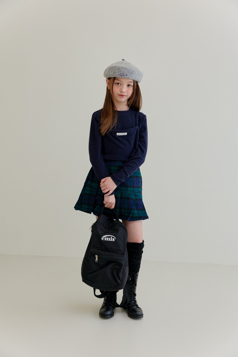 Woolen Check Pleated Skirt Pants by Dore Dore for Child - view 9
