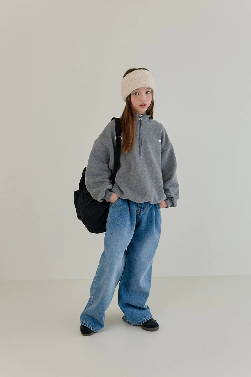 Front Pleated Denim Pants by Dore Dore for Child - view 12