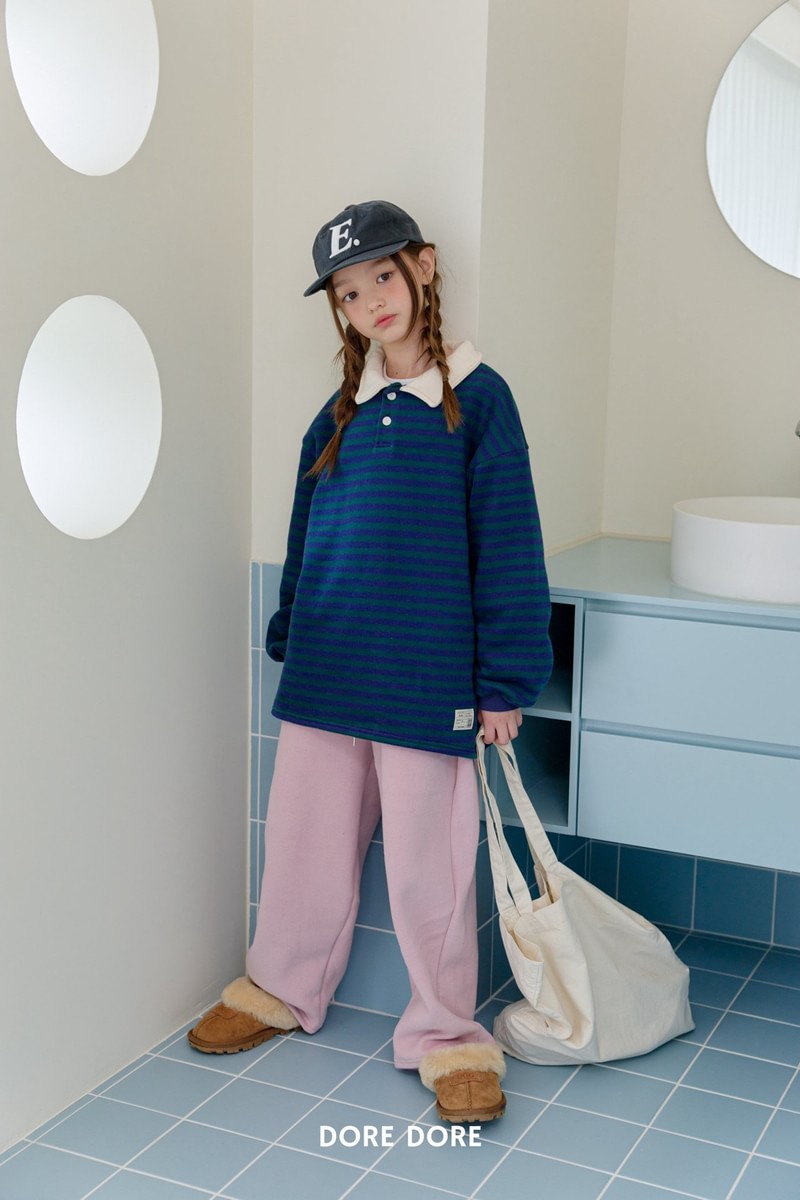 Fine Striped Collar Tee by Dore Dore for Child - view 9