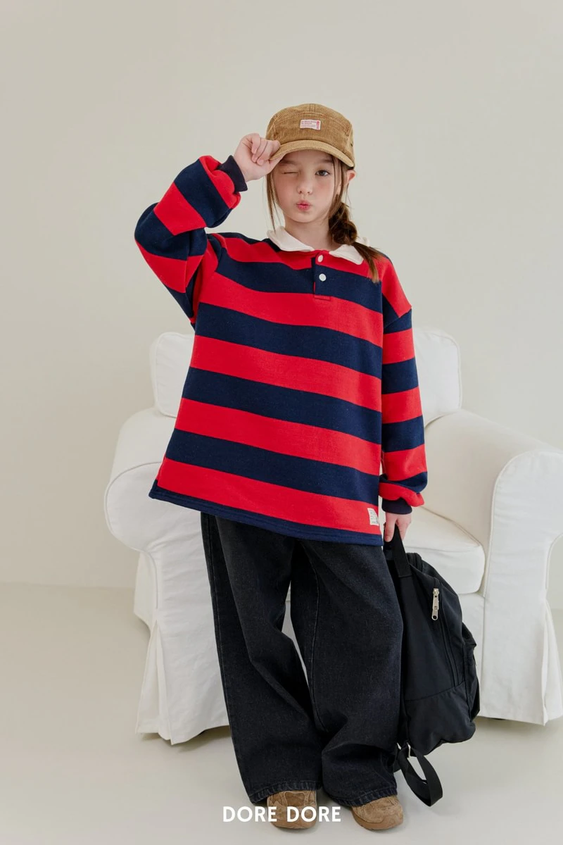 Denggang Striped Collar Tee by Dore Dore for Child - view 8
