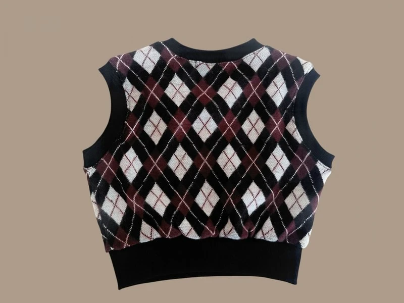 Fleece Argyle Vest by Dore Dore for Child - view 4