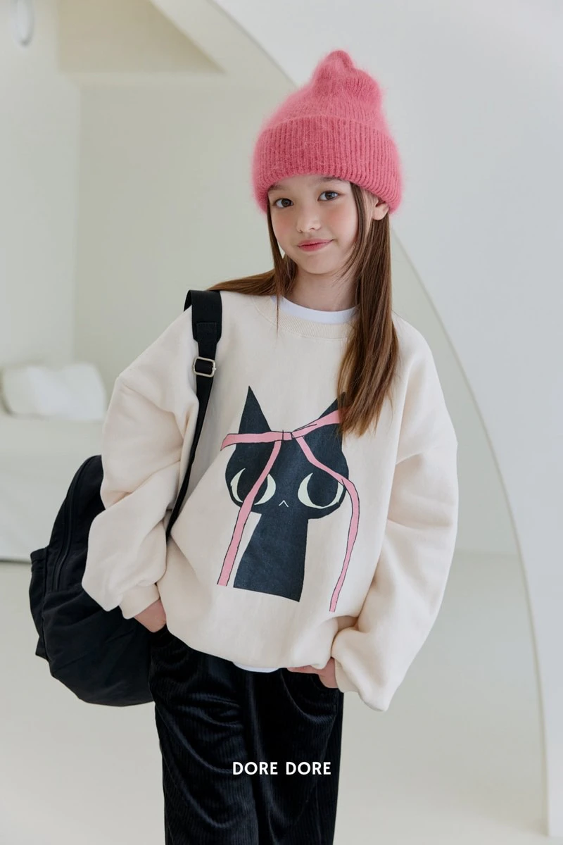 Double Fleece Ribbon Cat Sweatshirt by Dore Dore for Child - view 7