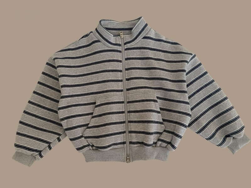 Double Fleece Striped Zip-up by Dore Dore for Child - view 3