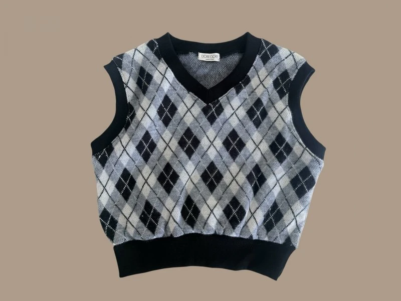 Fleece Argyle Vest by Dore Dore for Child - view 5