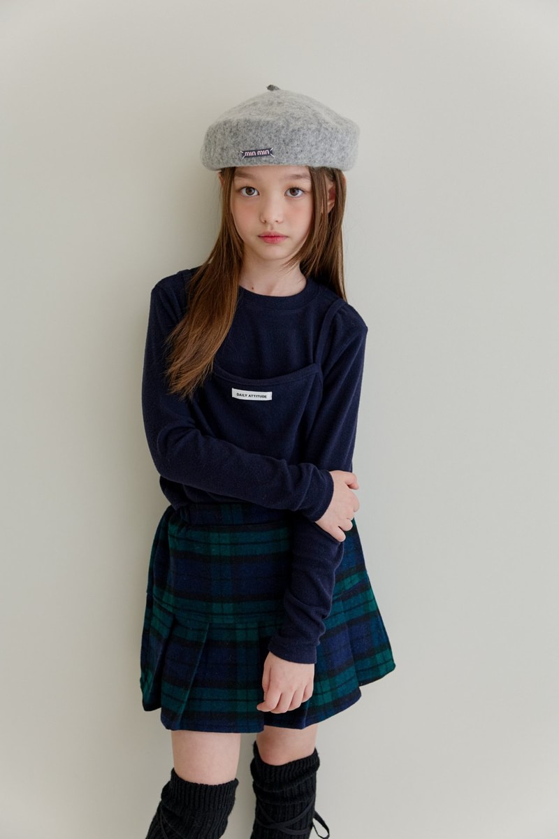 Woolen Check Pleated Skirt Pants by Dore Dore for Child - view 11