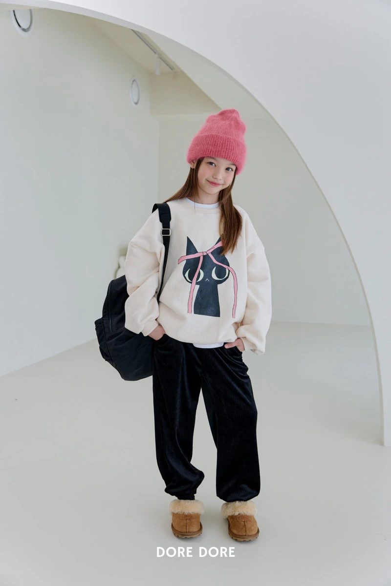 Double Fleece Ribbon Cat Sweatshirt by Dore Dore for Child - view 8