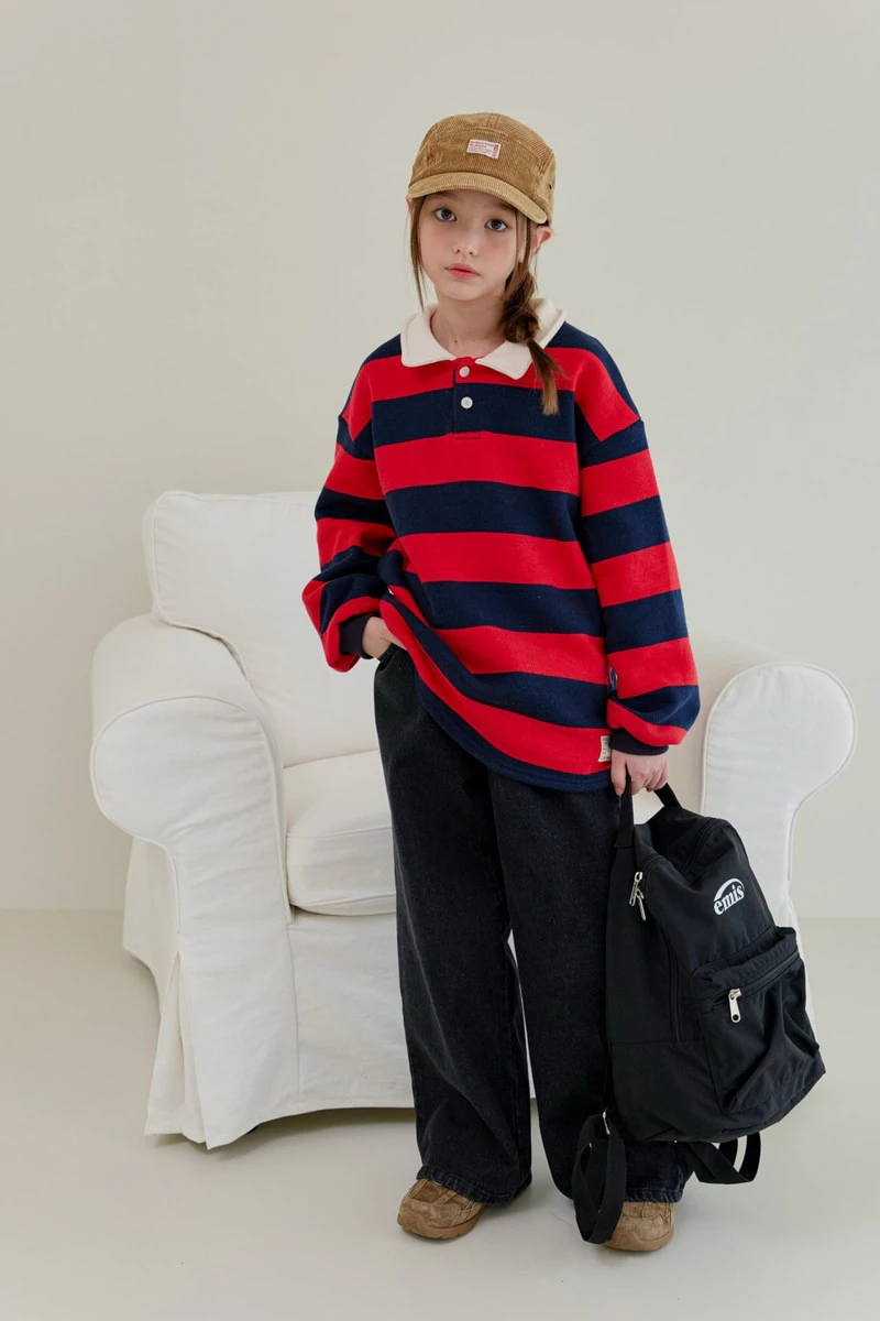 Denggang Striped Collar Tee by Dore Dore for Child - view 10