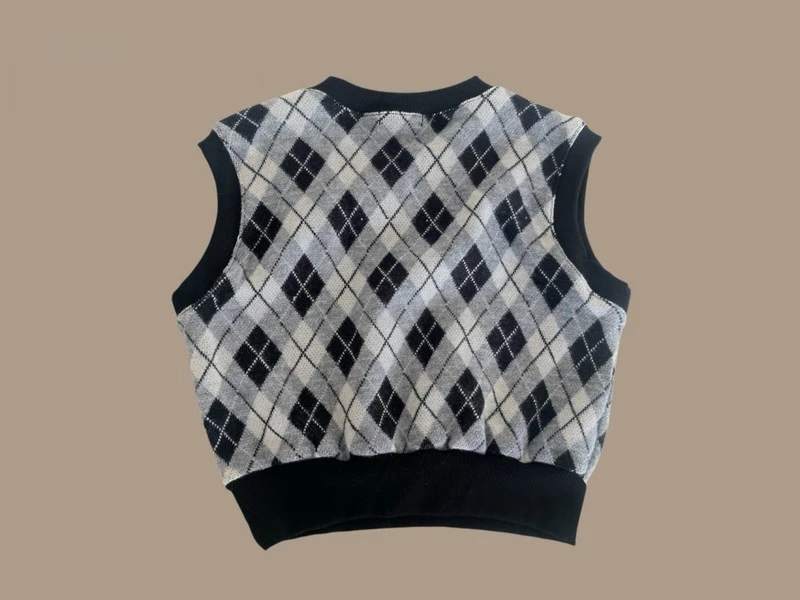 Fleece Argyle Vest by Dore Dore for Child - view 6