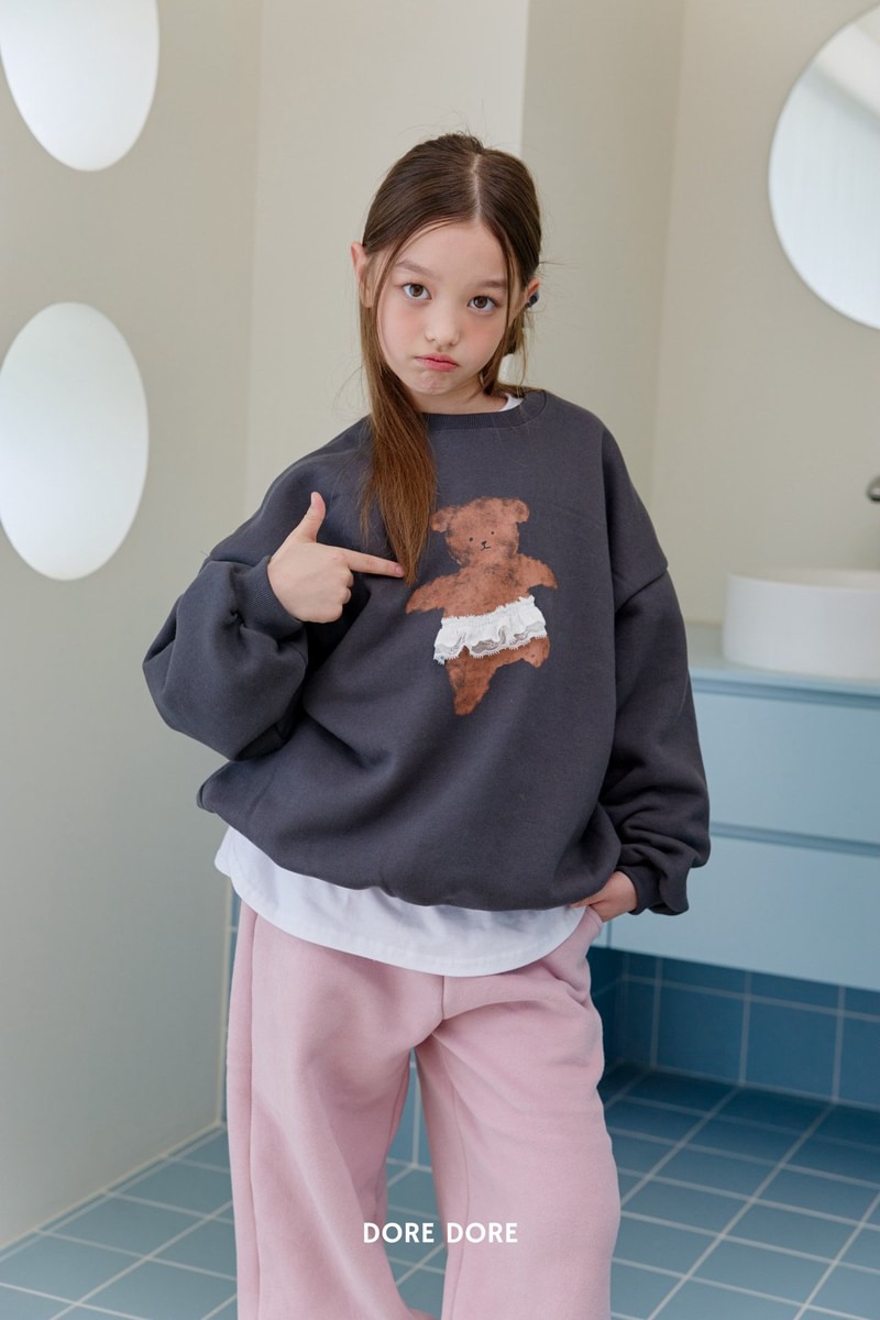 Double Fleece Skirt Bear Sweatshirt by Dore Dore for Child - view 7