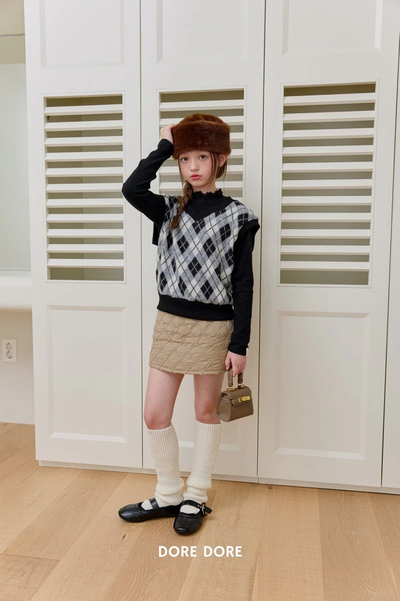 Fleece Argyle Vest by Dore Dore for Child - view 9