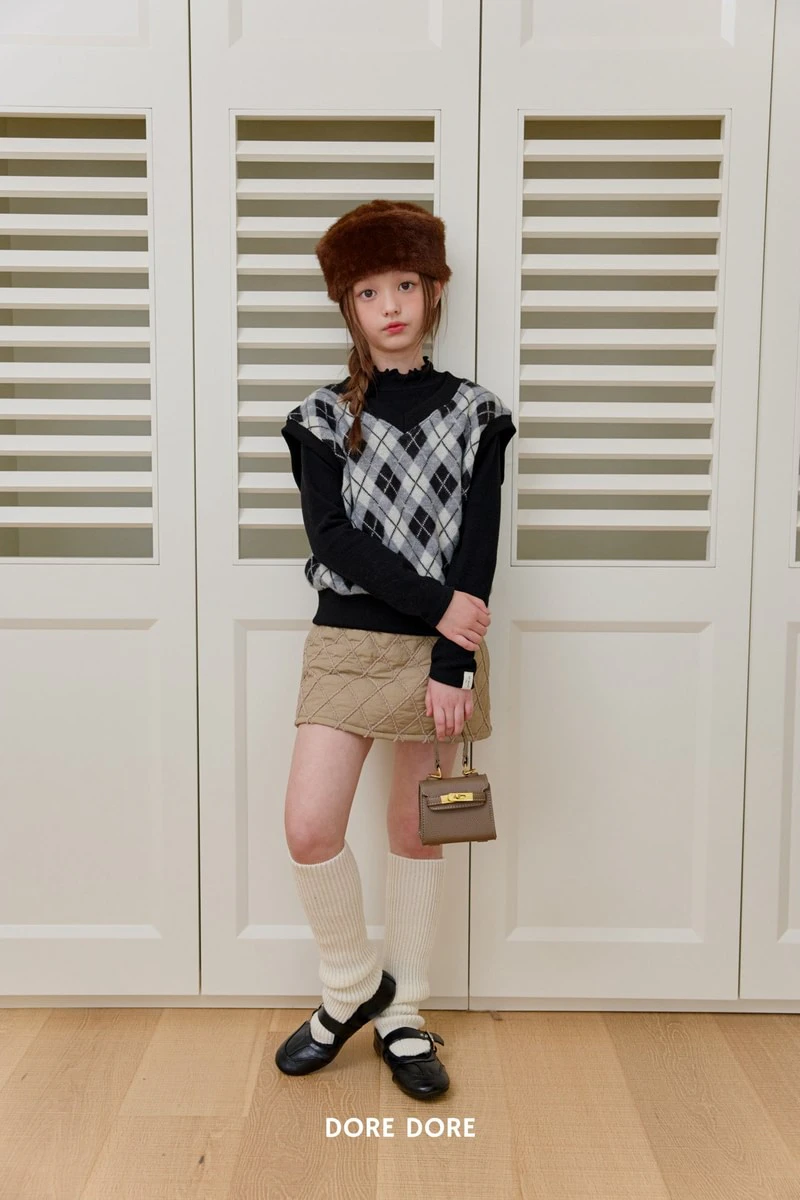 Fleece Argyle Vest by Dore Dore for Child - view 8