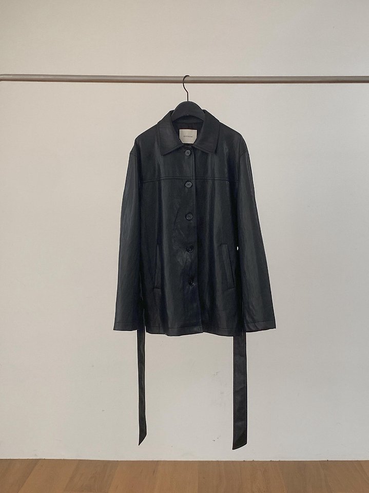 Arc Leather Coat by Dress Room for Women - view 6