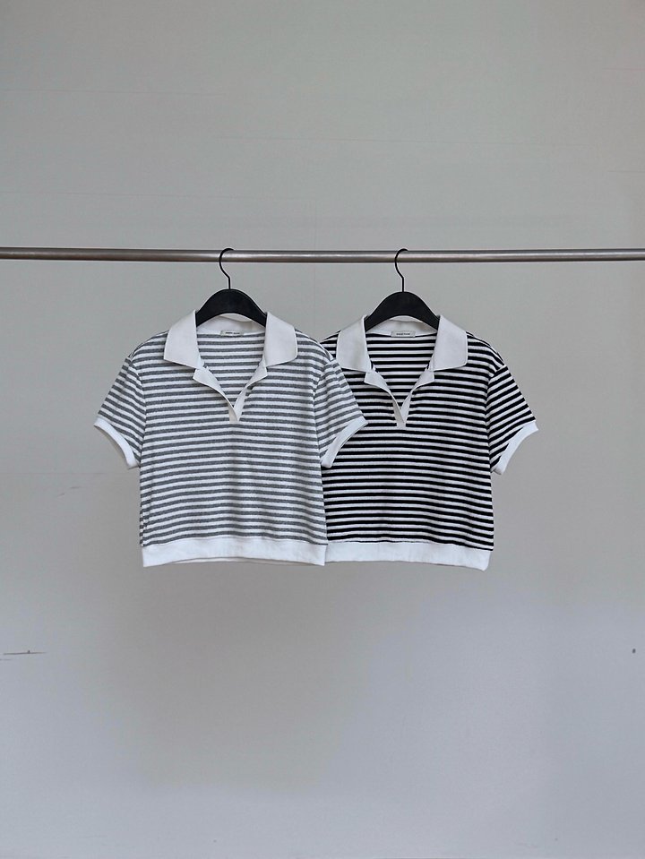 Peak Stripe Collar Knit by Dress Room for Women - view 6