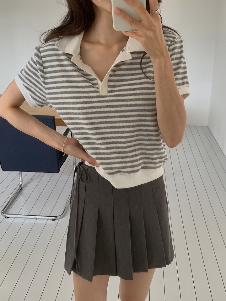 Peak Stripe Collar Knit by Dress Room for Women - view 8