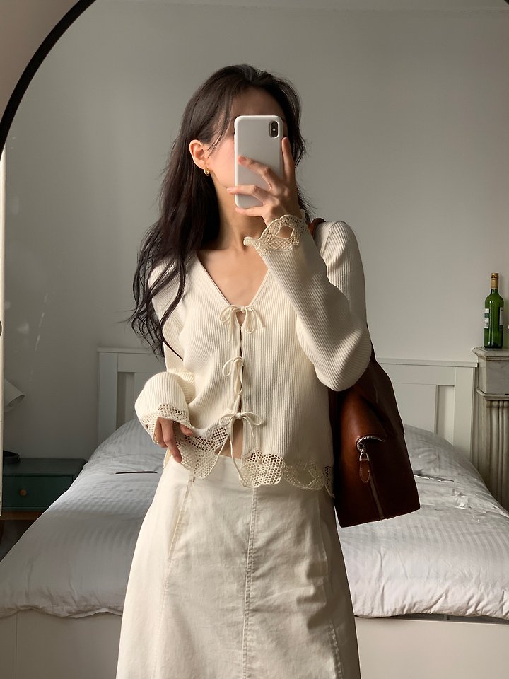 Floral Eyelet Cardigan by Dress Room for Women - view 5