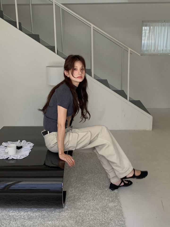 Dyeing Wide Cargo Pants by Dress Room for Women - view 9