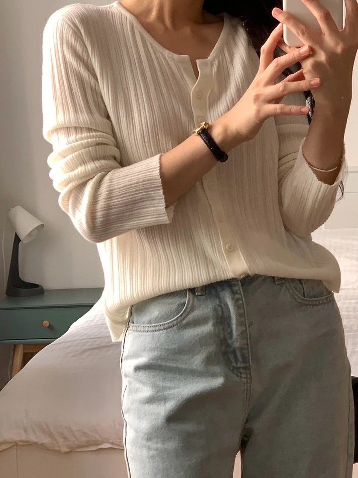 Seren Ribbed Cardigan by Dress Room for Women - view 5