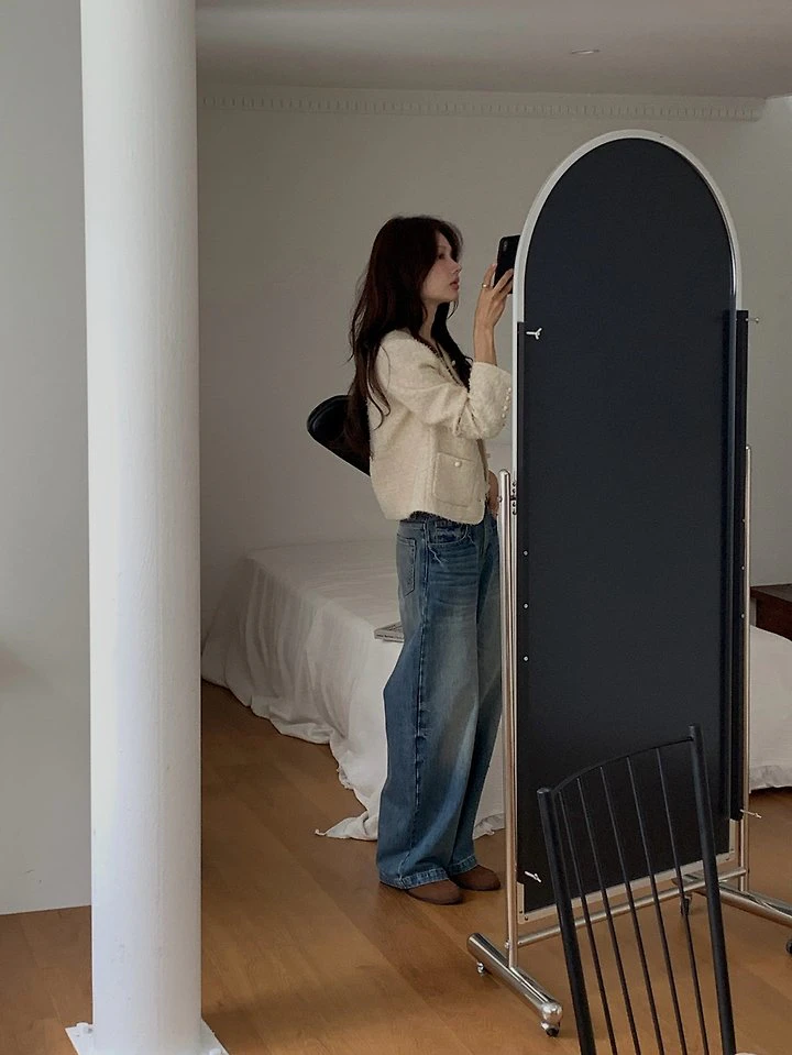 Raw Washed Denim Pants by Dress Room for Women - view 3