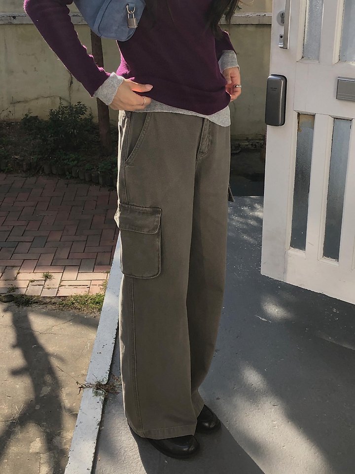 Dyeing Wide Cargo Pants by Dress Room for Women - view 1
