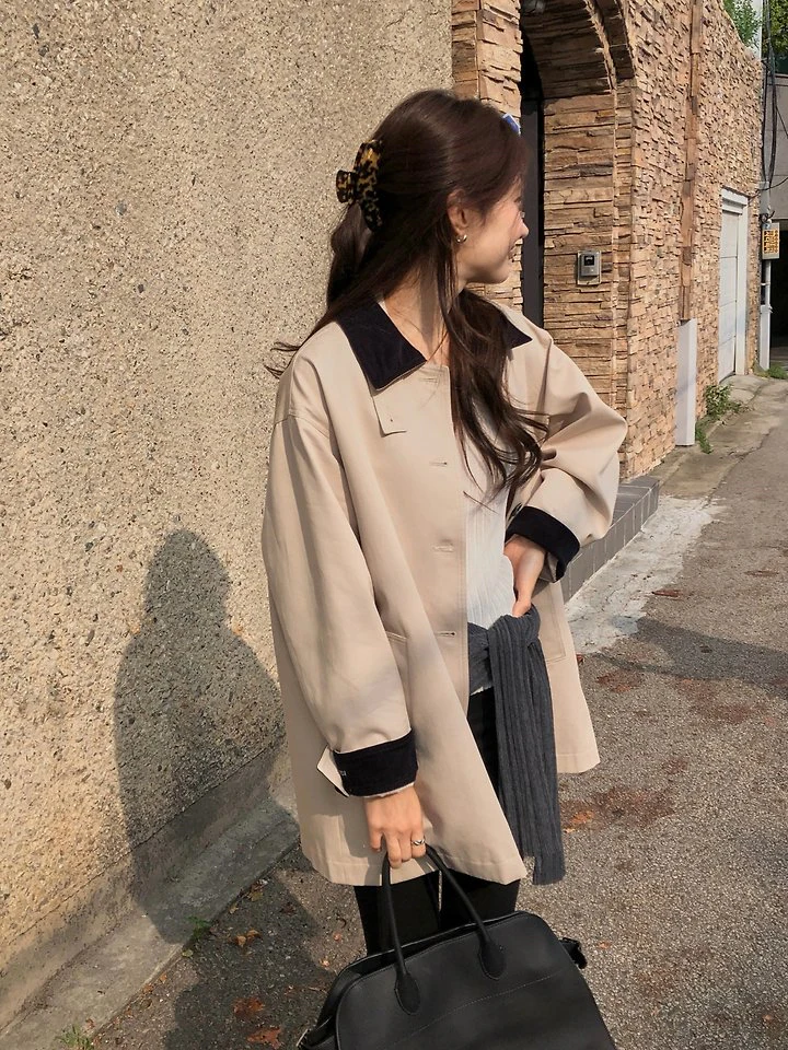 Corduroy Trench Coat by Dress Room for Women - view 6