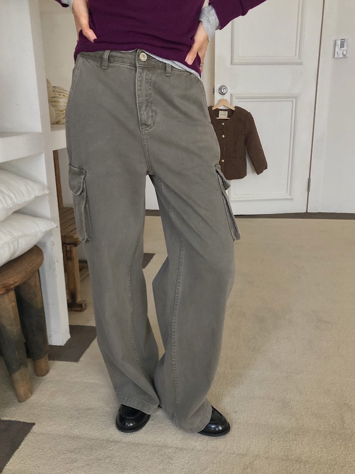Dyeing Wide Cargo Pants by Dress Room for Women - view 3