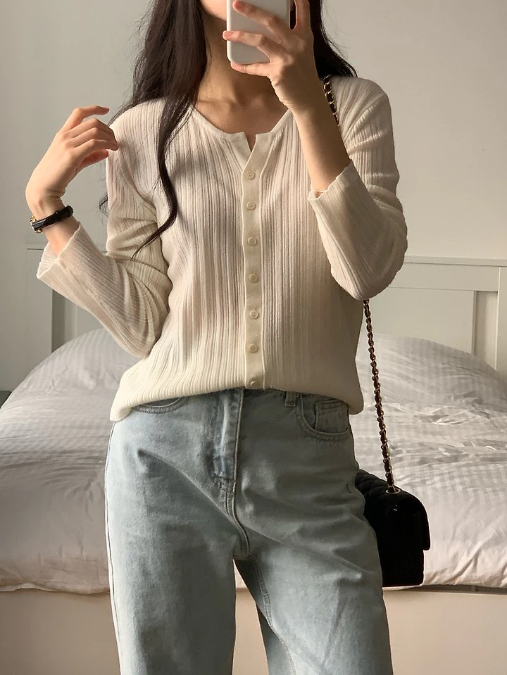 Seren Ribbed Cardigan by Dress Room for Women - view 1