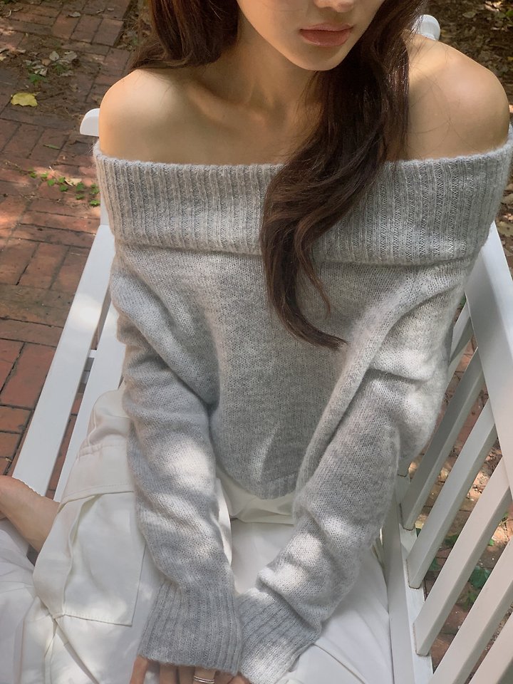 Fluffy Off-Shoulder Knit by Dress Room for Women - view 9