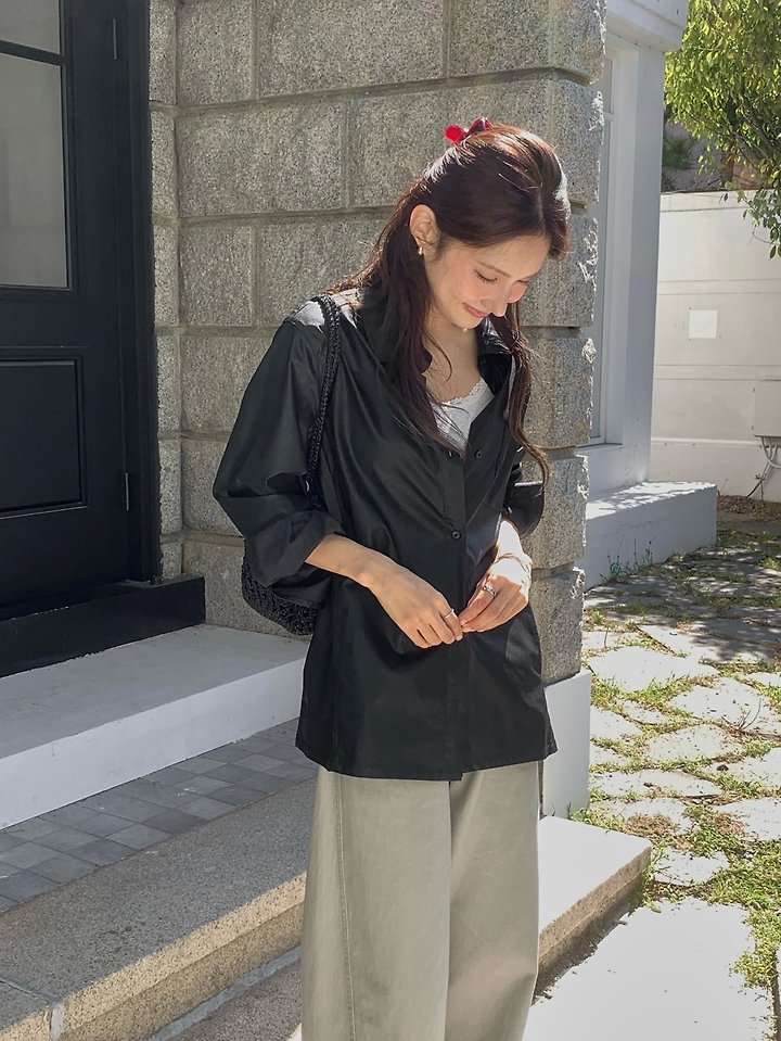 Dobby Leather Shirt by Dress Room for Women - view 1