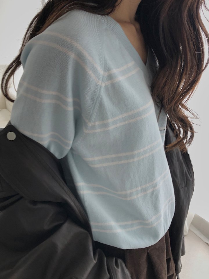 V-Neck Stripe Knit by Dress Room for Women - view 2