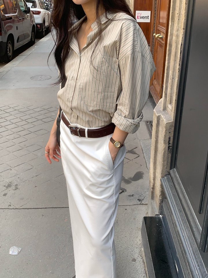 Oblique Stripes Shirt by Dress Room for Women - view 3