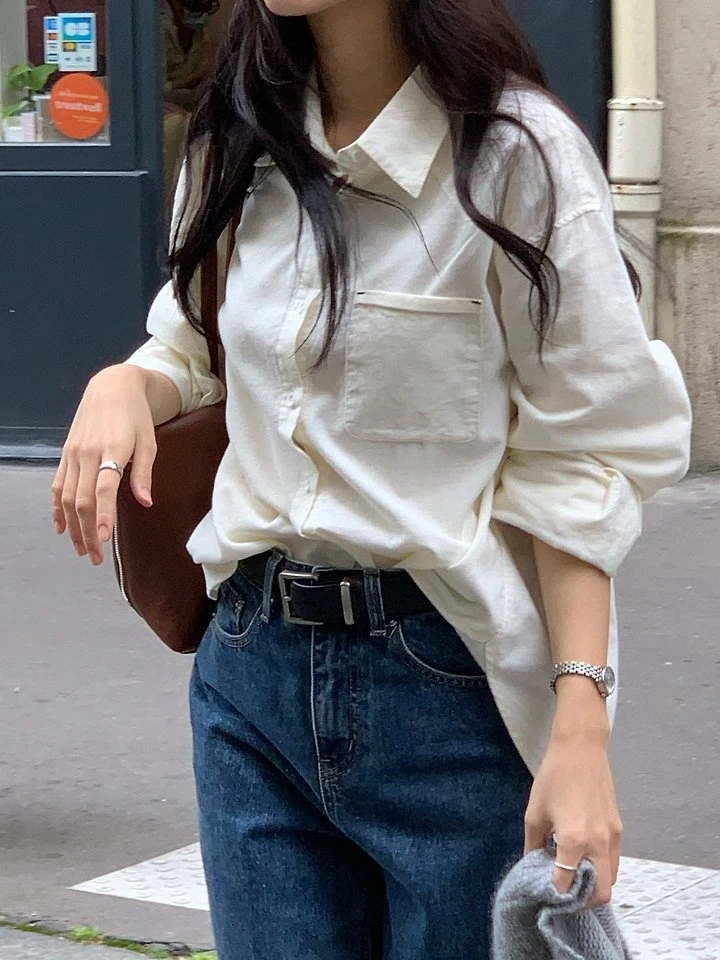 Thin Corduroy Shirt by Dress Room for Women - view 1
