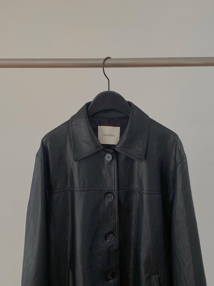 Arc Leather Coat by Dress Room for Women - view 7