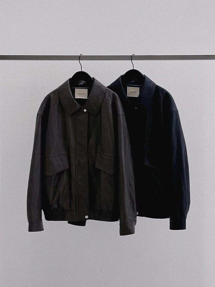 Sandy Leather Blouson Jacket by Dress Room for Women - view 11