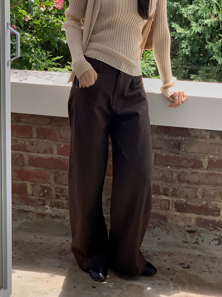 Mocha Cotton Pants by Dress Room for Women - view 10