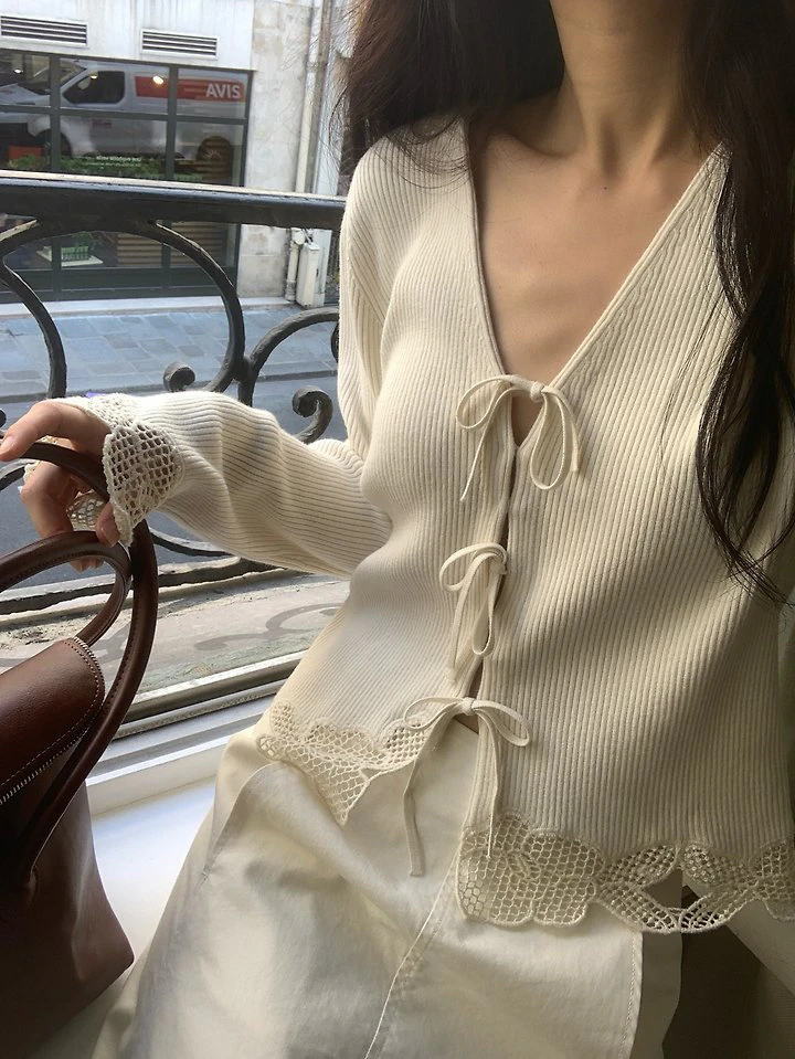 Floral Eyelet Cardigan by Dress Room for Women - view 4