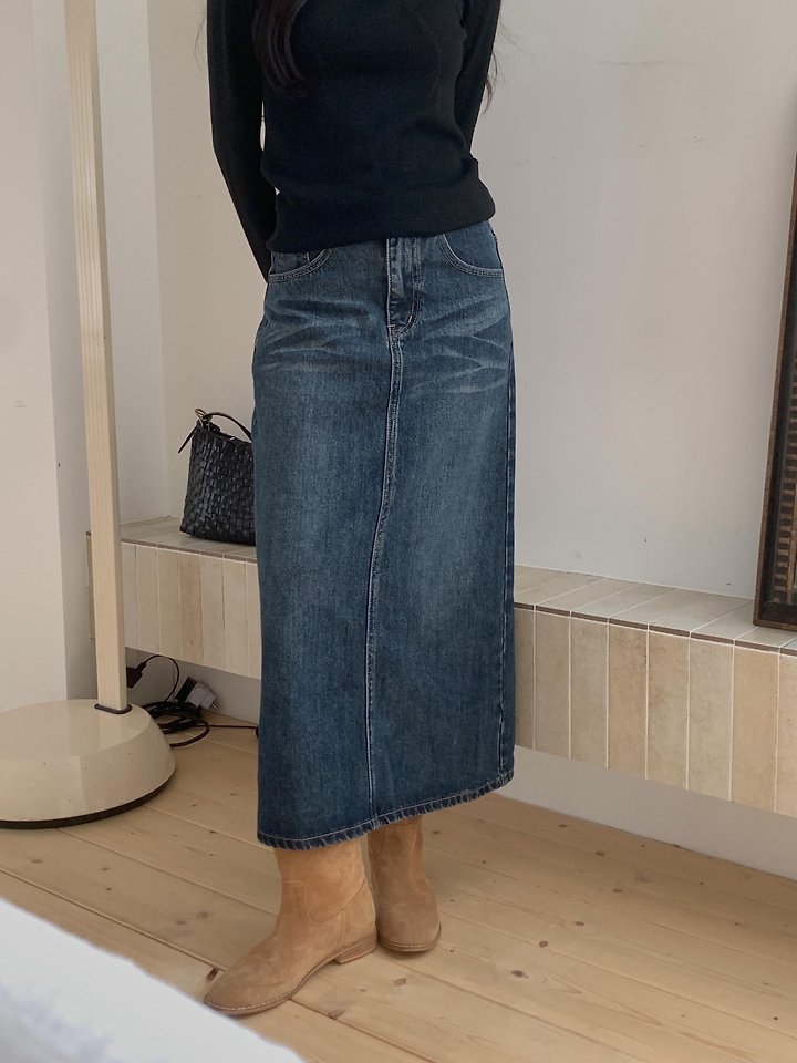 Washed Denim Skirt by Dress Room for Women - view 1