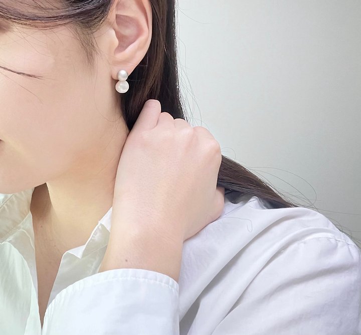 Doublie Pearl Earrings by Eeiitt for Women - view 2