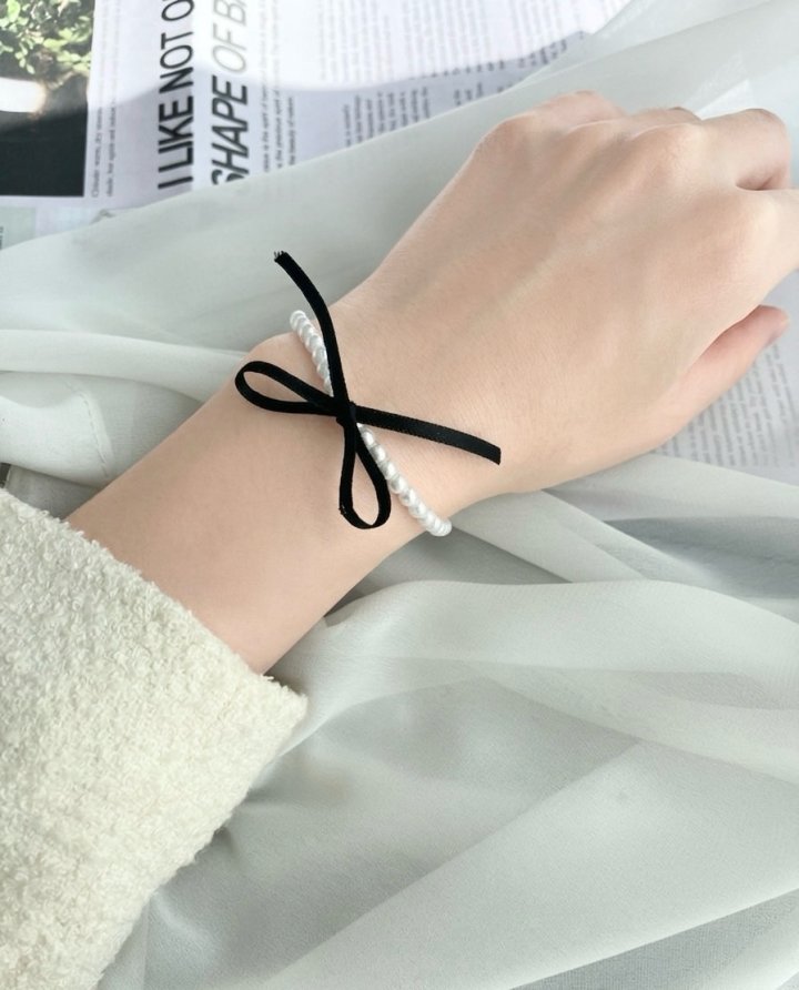Choi Black Ribbon Pearl Bracelet by Eeiitt for Women - view 11