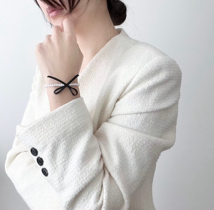 Choi Black Ribbon Pearl Bracelet by Eeiitt for Women - view 3