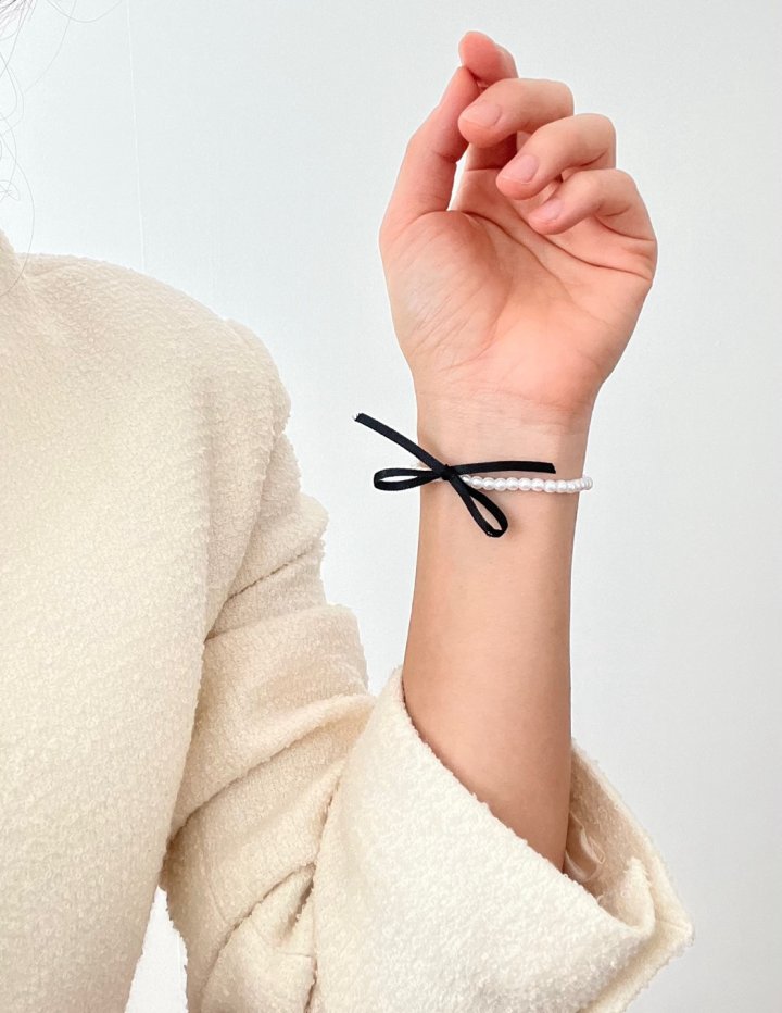 Choi Black Ribbon Pearl Bracelet by Eeiitt for Women - view 7
