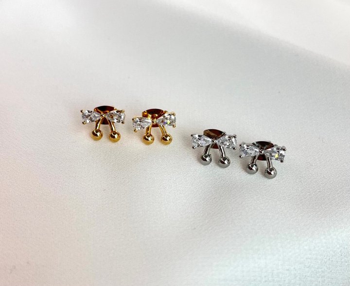 Petit Cherry Ribbon Earrings by Eeiitt for Women - view 1